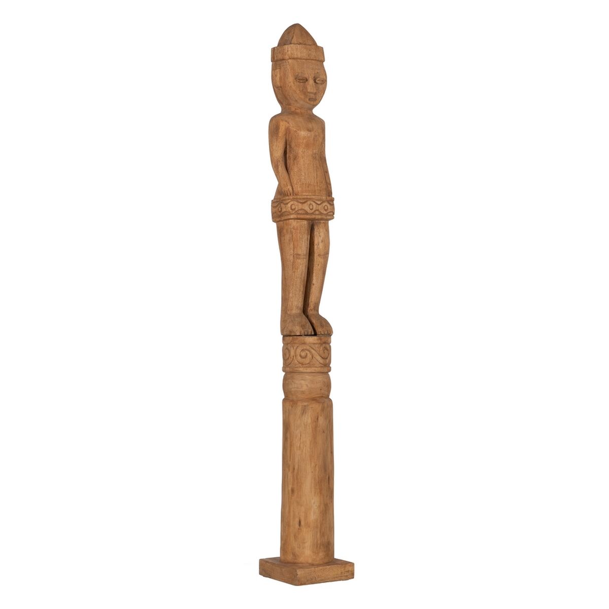 Figura Decorativa Natural Africano 14 x 14 x 113 cm