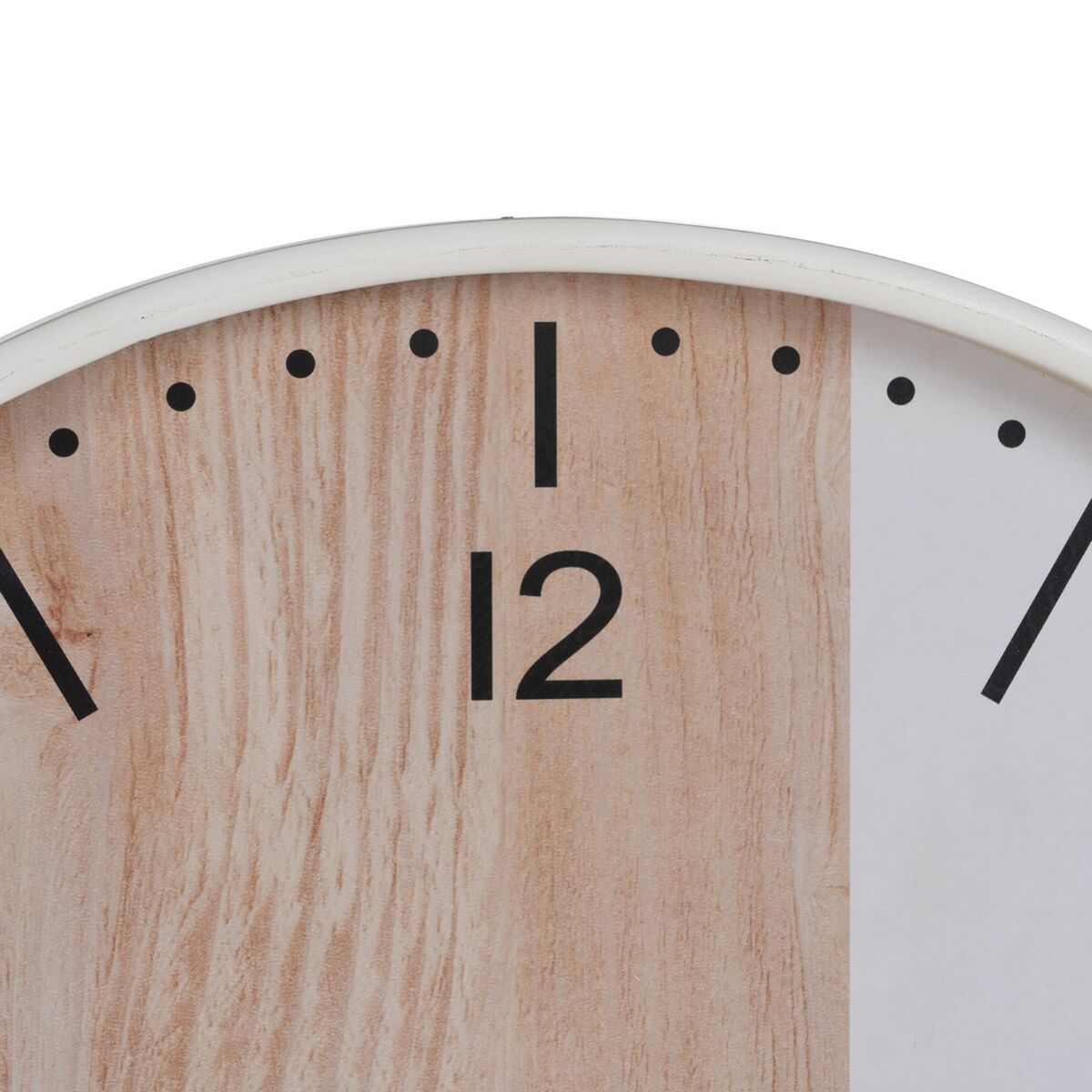 Reloj de Pared Blanco Natural Madera 60 x 60 x 5,5 cm