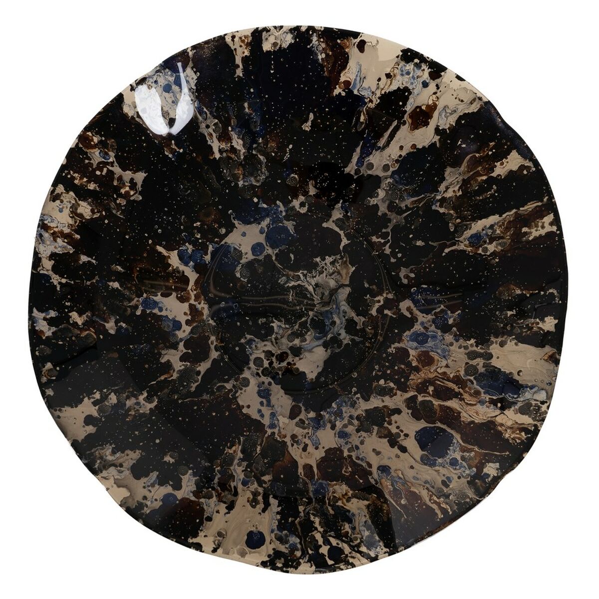 Centro de Mesa Azul Marrón Cristal 39 x 39 x 6,5 cm