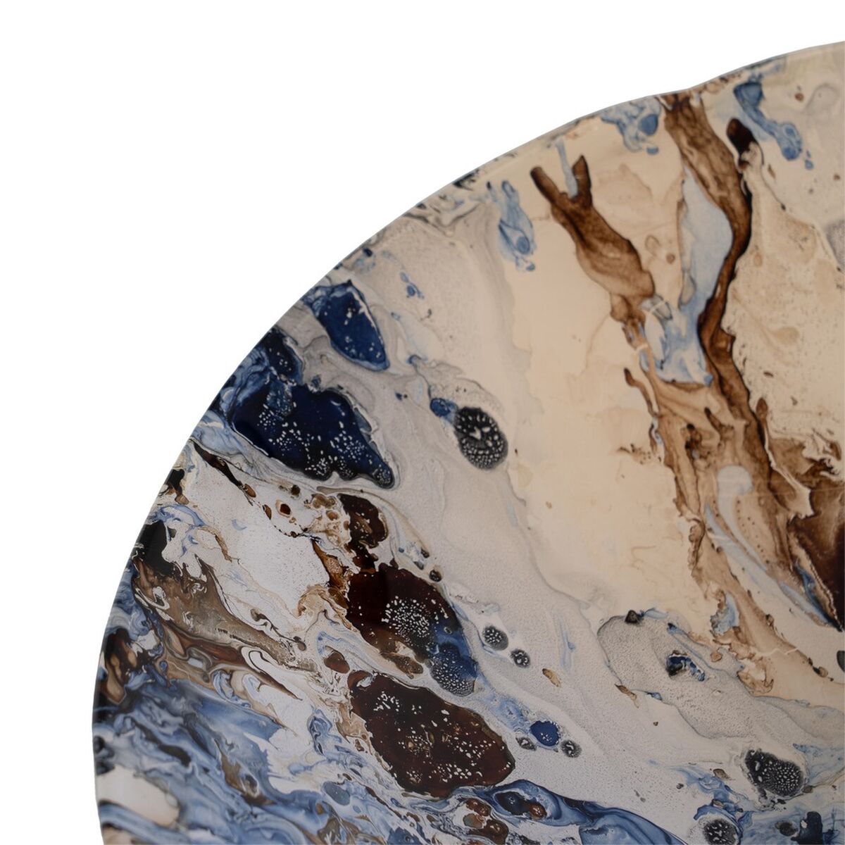 Centro de Mesa Azul Marrón Cristal 29 x 29 x 5 cm