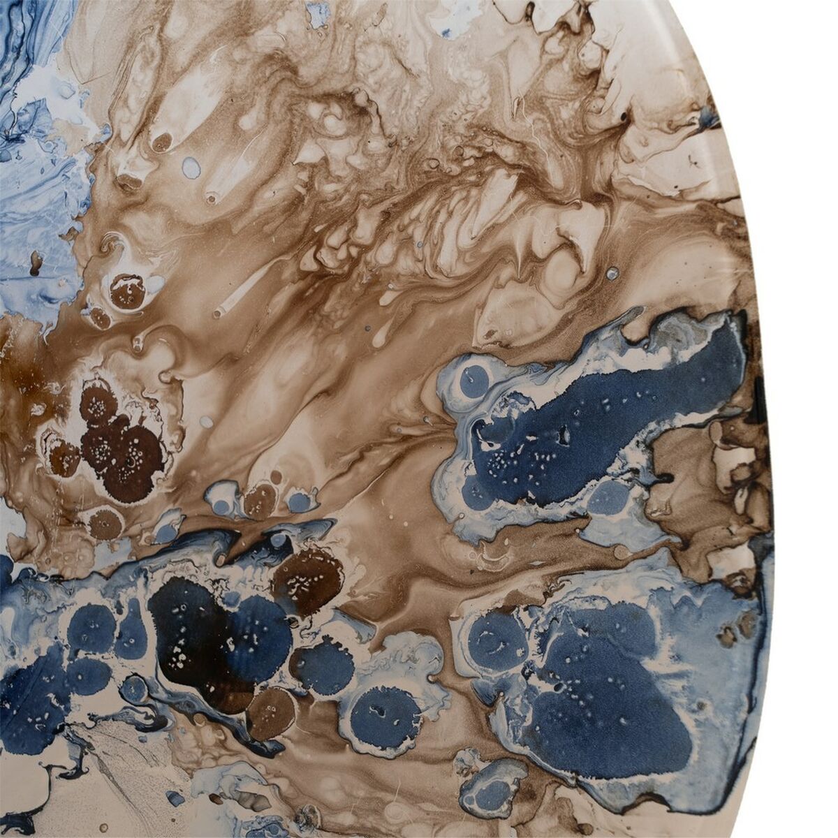 Centro de Mesa Azul Marrón Cristal 39 x 39 x 6,5 cm