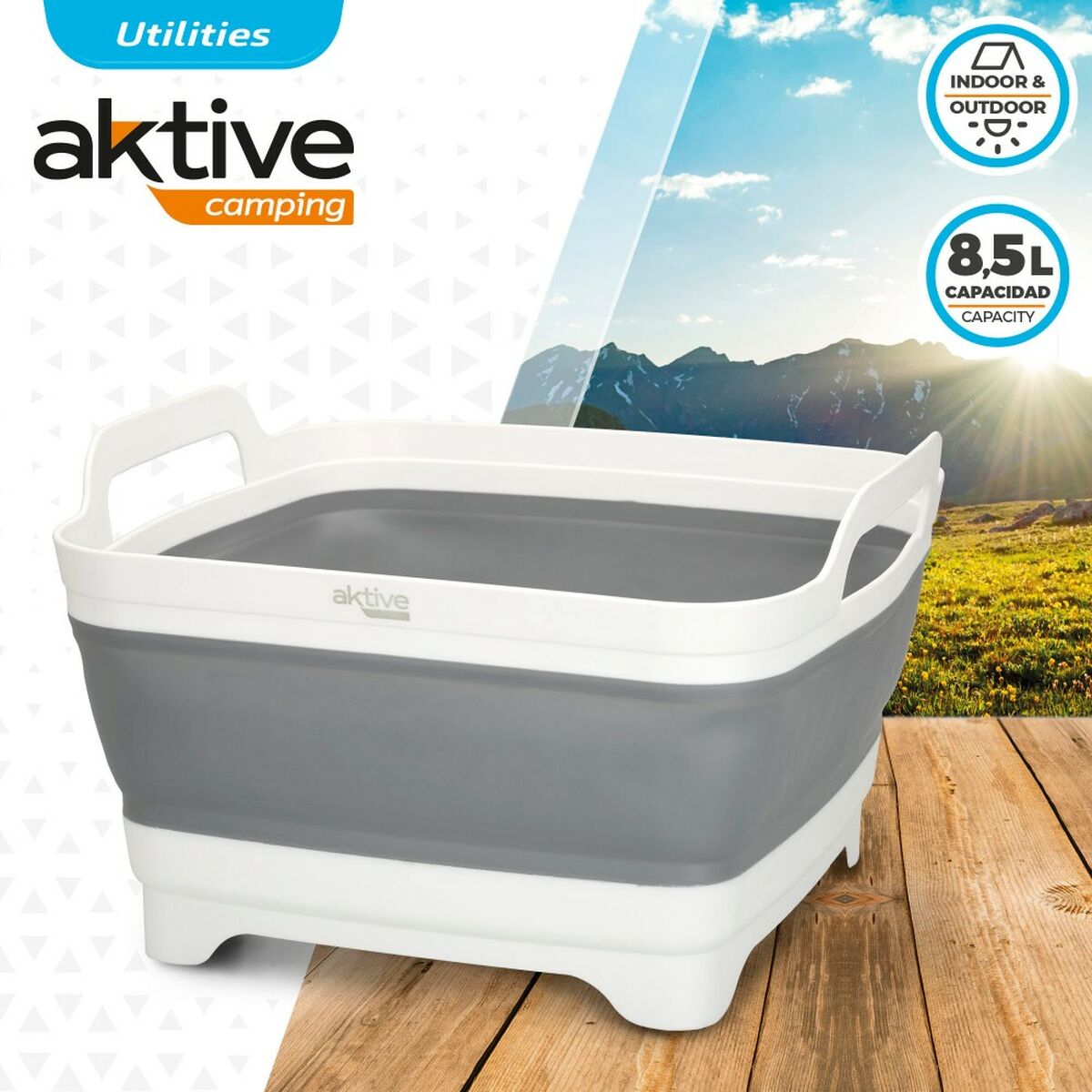 Fregadero Aktive Plegable 8,5 L Camping 30,5 x 20 x 30 cm 6 Unidades