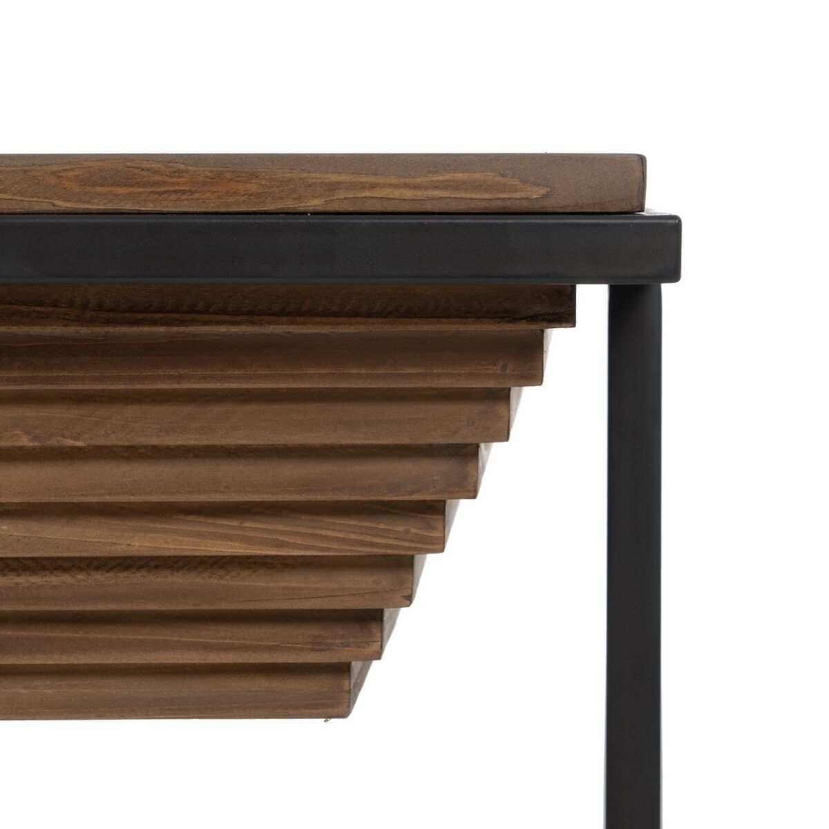 Mesa de Centro Negro Natural Hierro Madera de abeto 120 x 60 x 43,5 cm