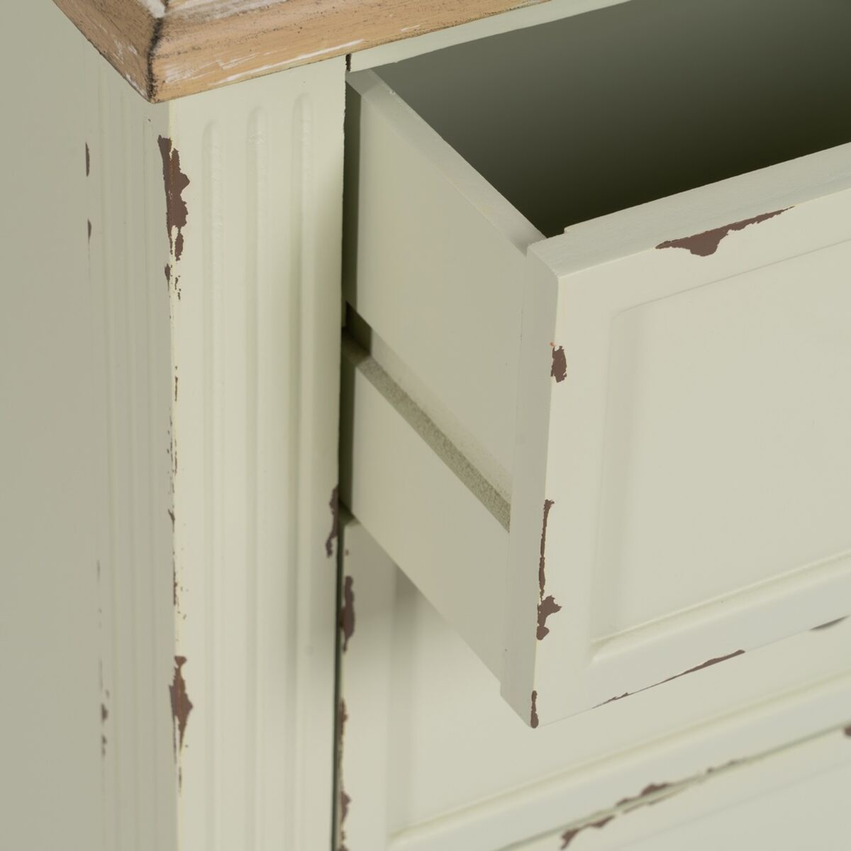 Mesita de Noche Beige Natural Madera de abeto DMF 45 x 35 x 65 cm