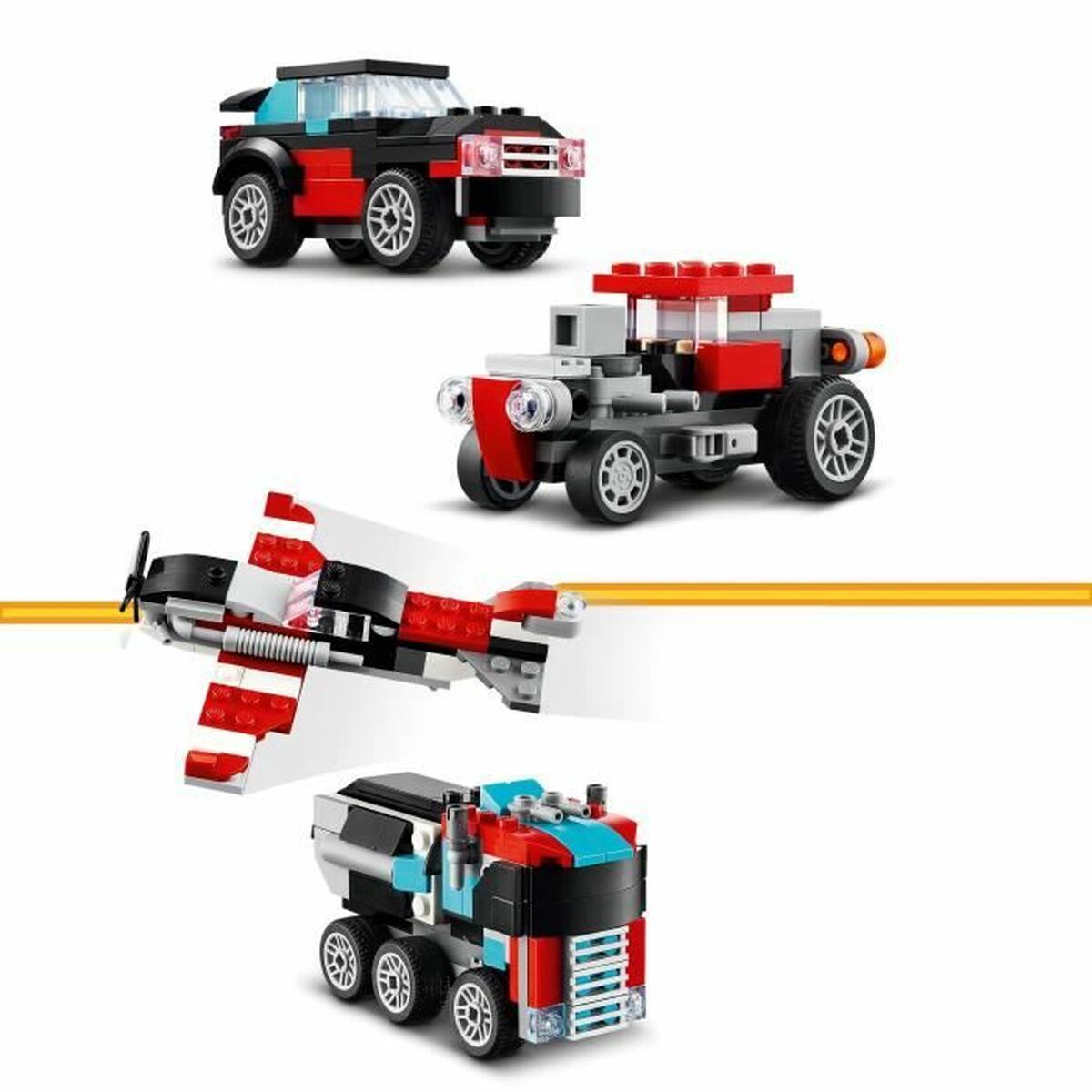 Juego de Construcción Lego 31146 Creator Platform Truck with Helicopter Multicolor