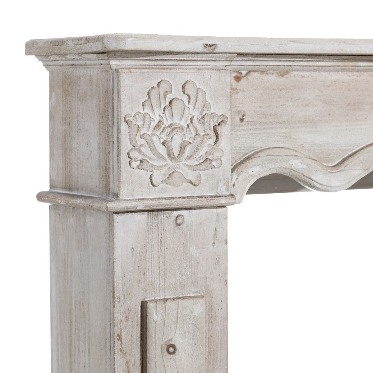 Frontal de chimenea Blanco Madera de abeto Madera MDF 116 x 20 x 102 cm 82 x 77 cm