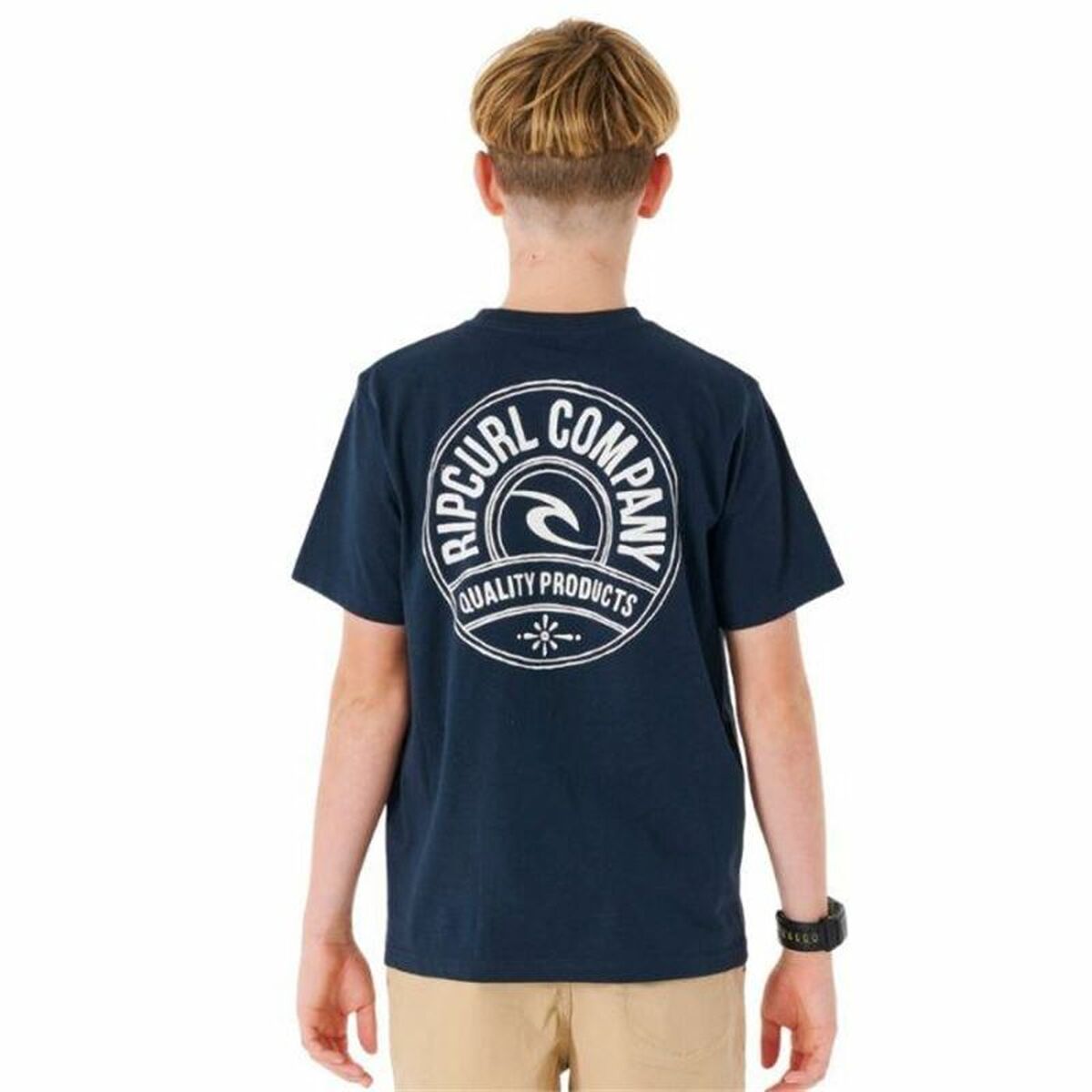 Camiseta de Manga Corta Infantil Rip Curl Stapler Azul marino