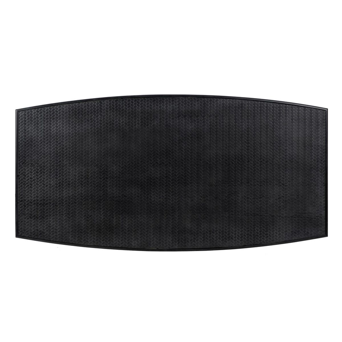 Mesa de Comedor OSLO Negro Natural Madera Hierro Madera MDF 179 x 90 x 75 cm