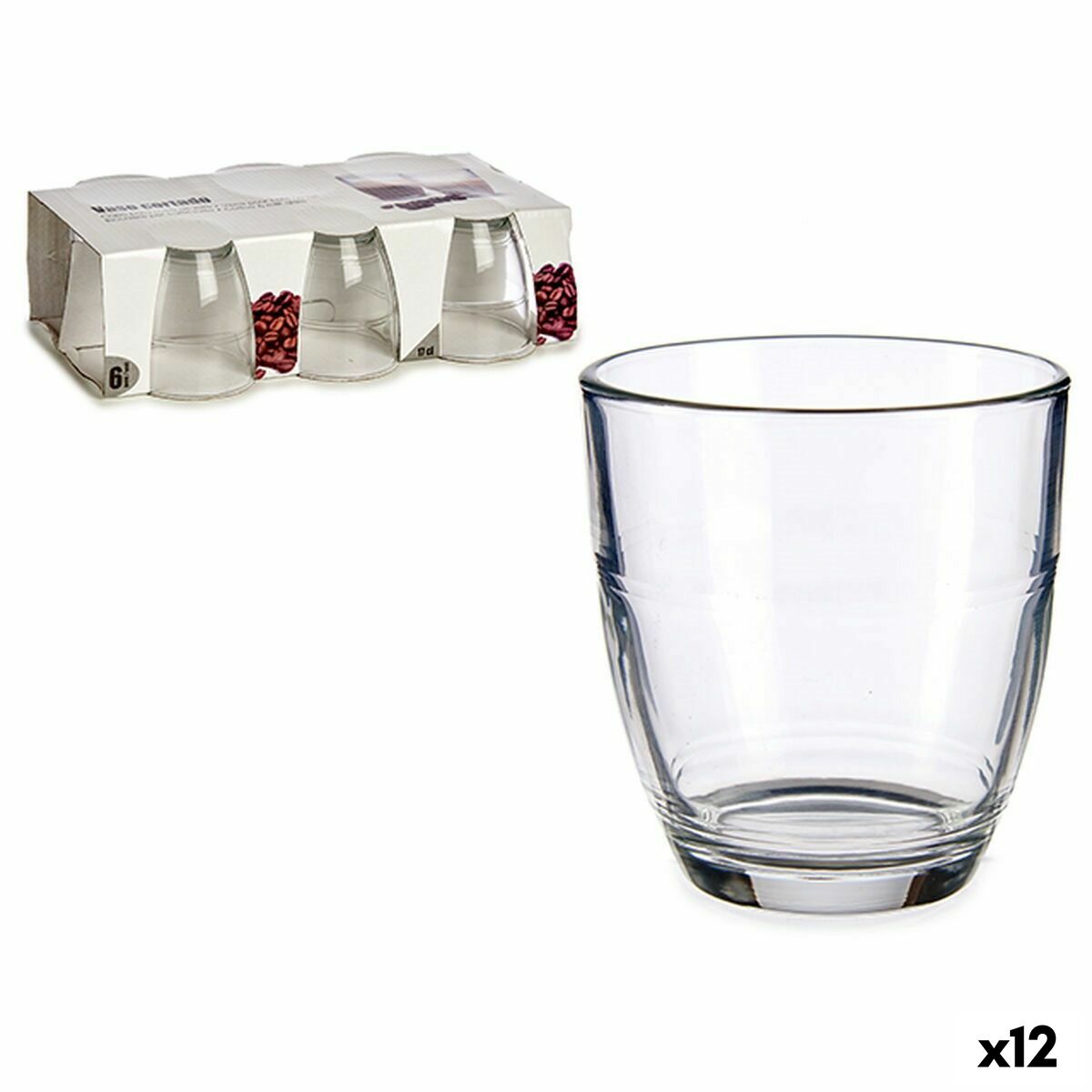 Set de Vasos Vivalto Transparente Vidrio 170 ml Café (12 Unidades)
