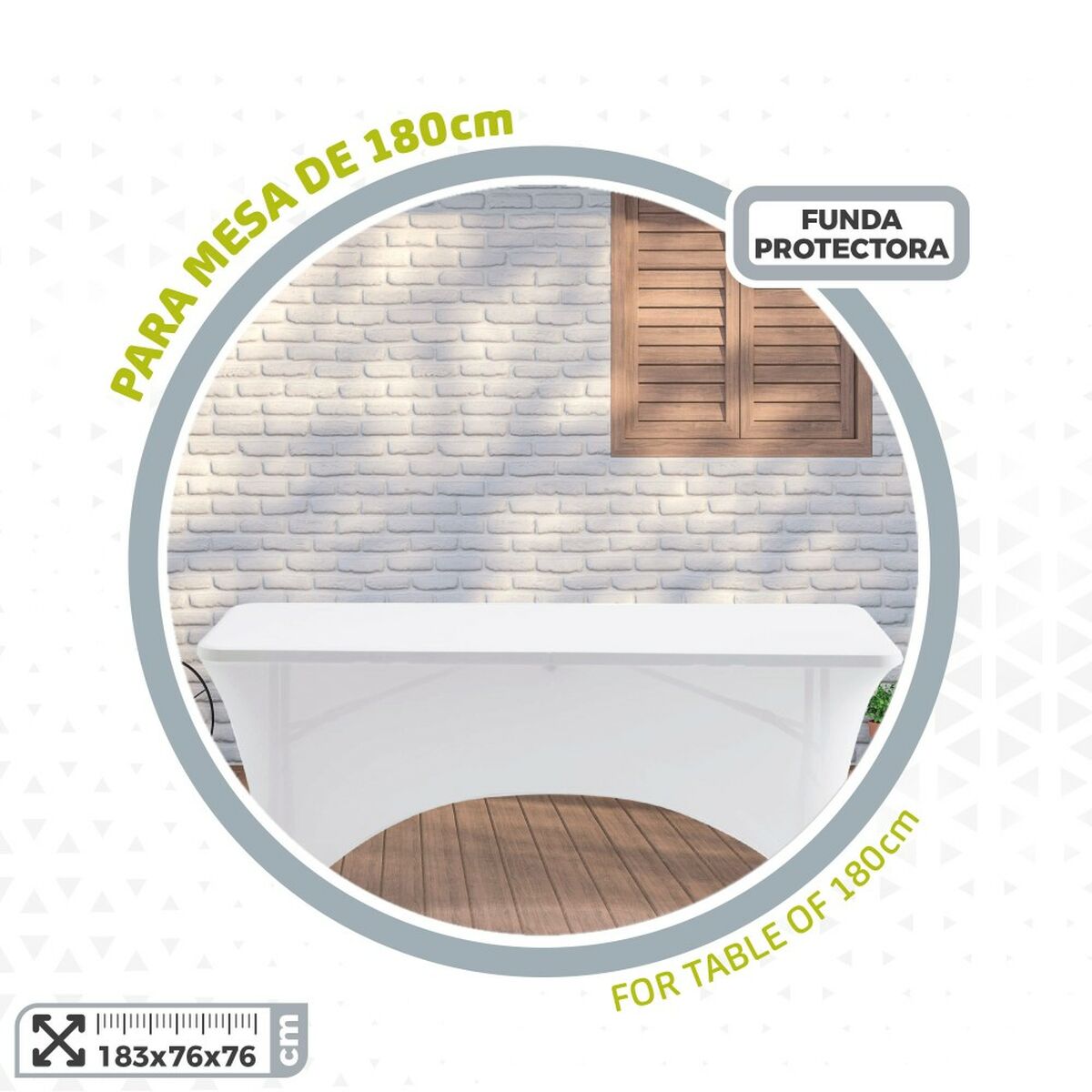 Funda Protectora Aktive Blanco 183 x 76 x 76 cm Mesa Accesorios Vehículos Carretera (6 Unidades)