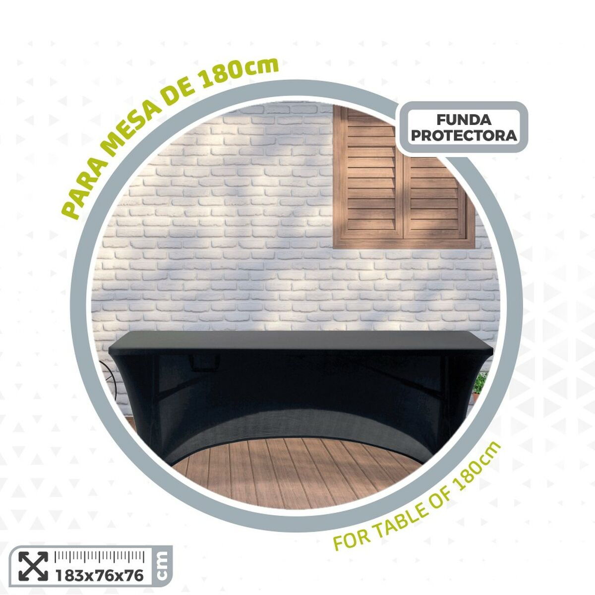 Funda Protectora Aktive Negro 183 x 76 x 76 cm Mesa Accesorios Vehículos Carretera (6 Unidades)