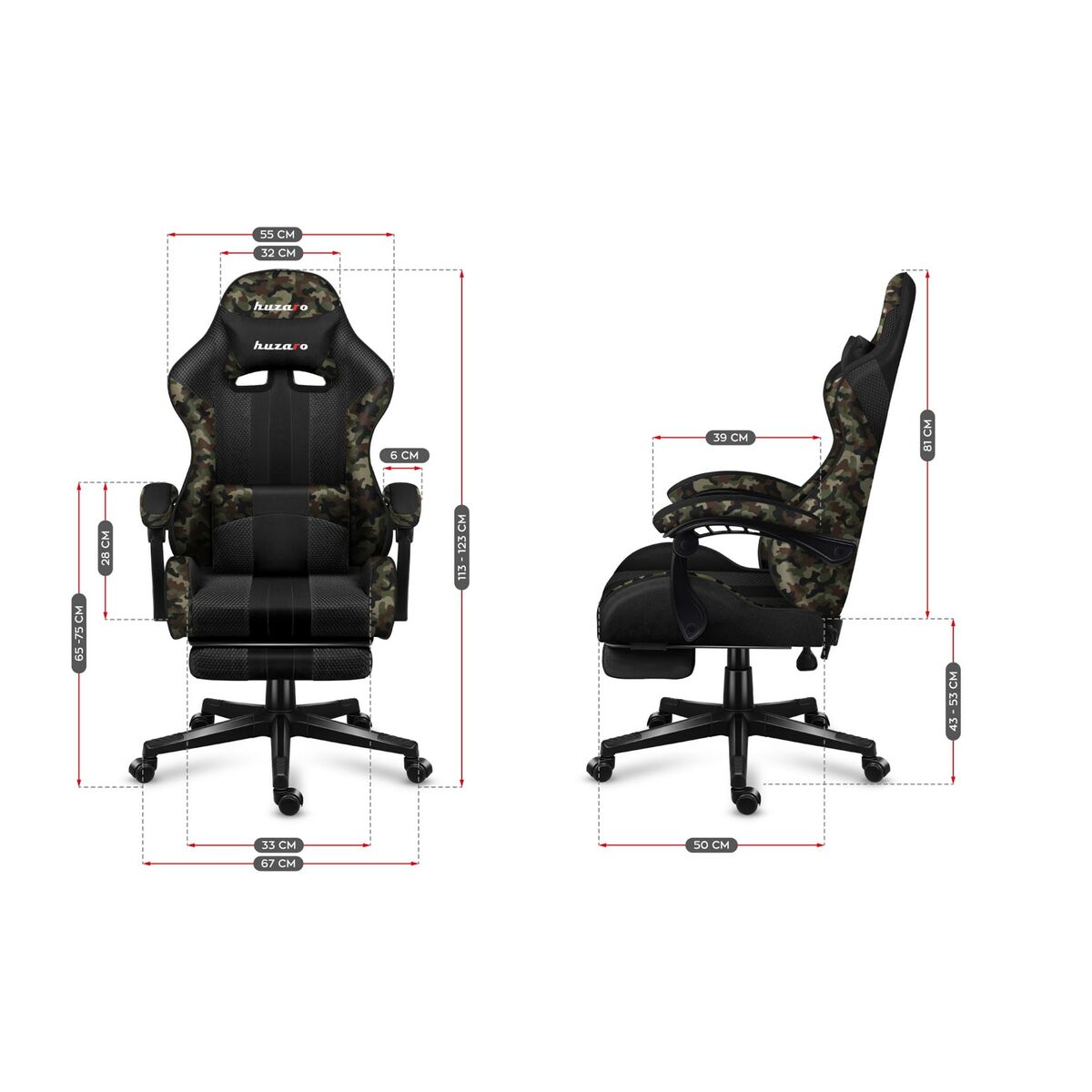Silla Gaming Huzaro HZ-Force 4.7 Camo Negro