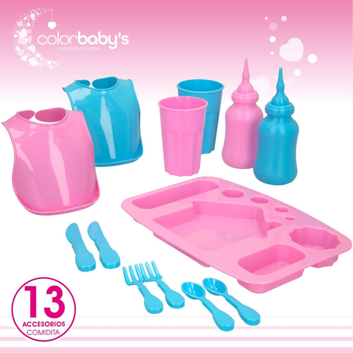 Accesorios para Muñecas Colorbaby Muñeco Bebé 20 Piezas 39 x 9,5 x 21,5 cm 6 Unidades