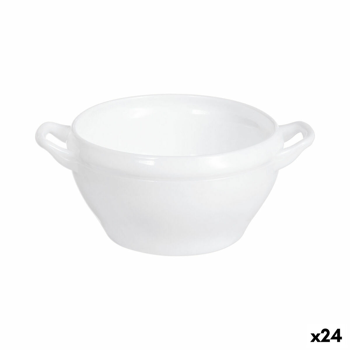 Tazas para Consomé Luminarc Bol Opal Blanco 540 ml Con asas (24 Unidades)