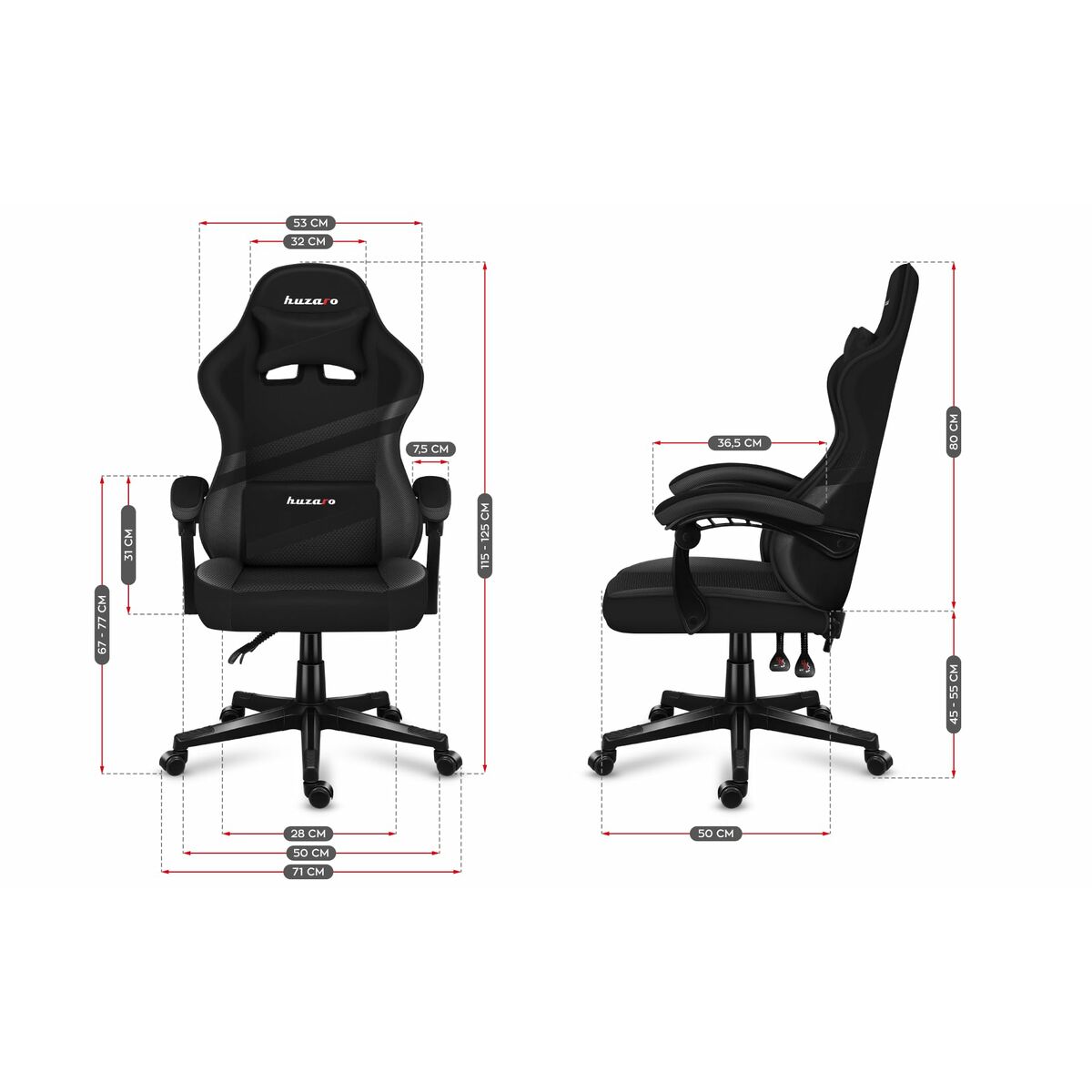 Silla Gaming Huzaro HZ-Force 4.4 Carbon Negro