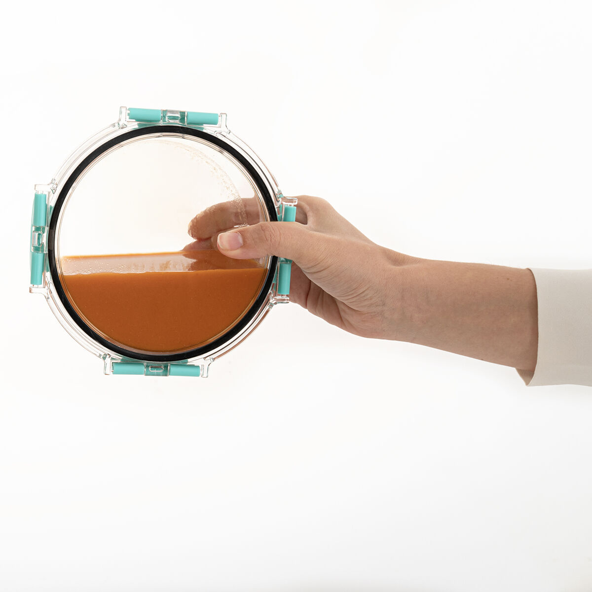 Fiambrera Hermética Quid Purity Redonda 640 ml Transparente Vidrio (12 Unidades)