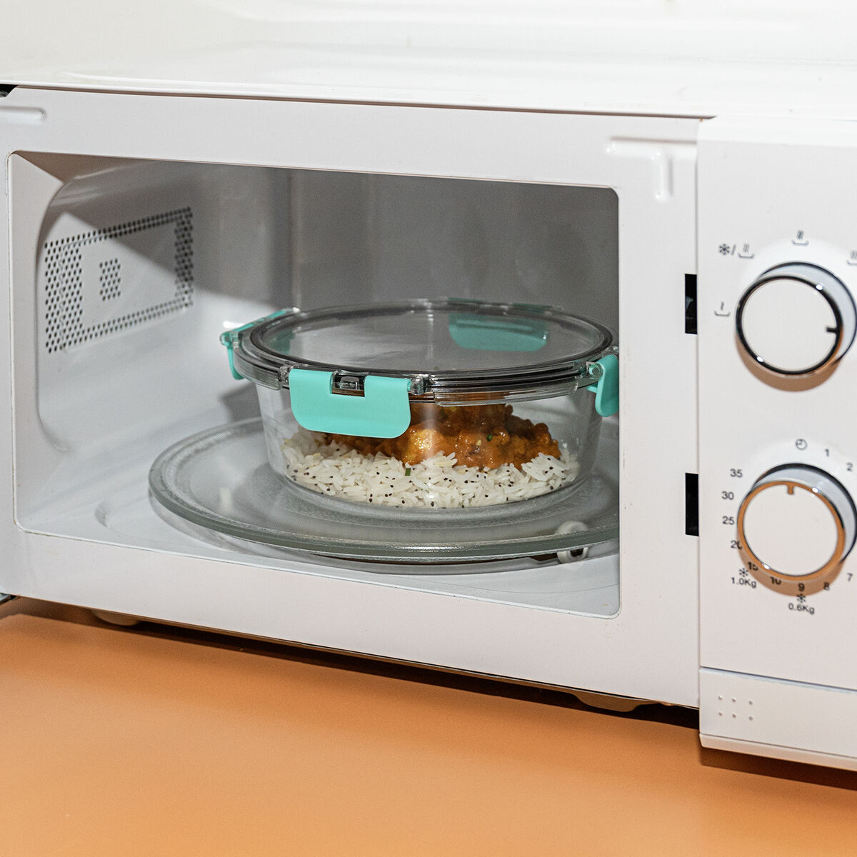 Fiambrera Hermética Quid Purity Redonda 970 ml Transparente Vidrio (6 Unidades)