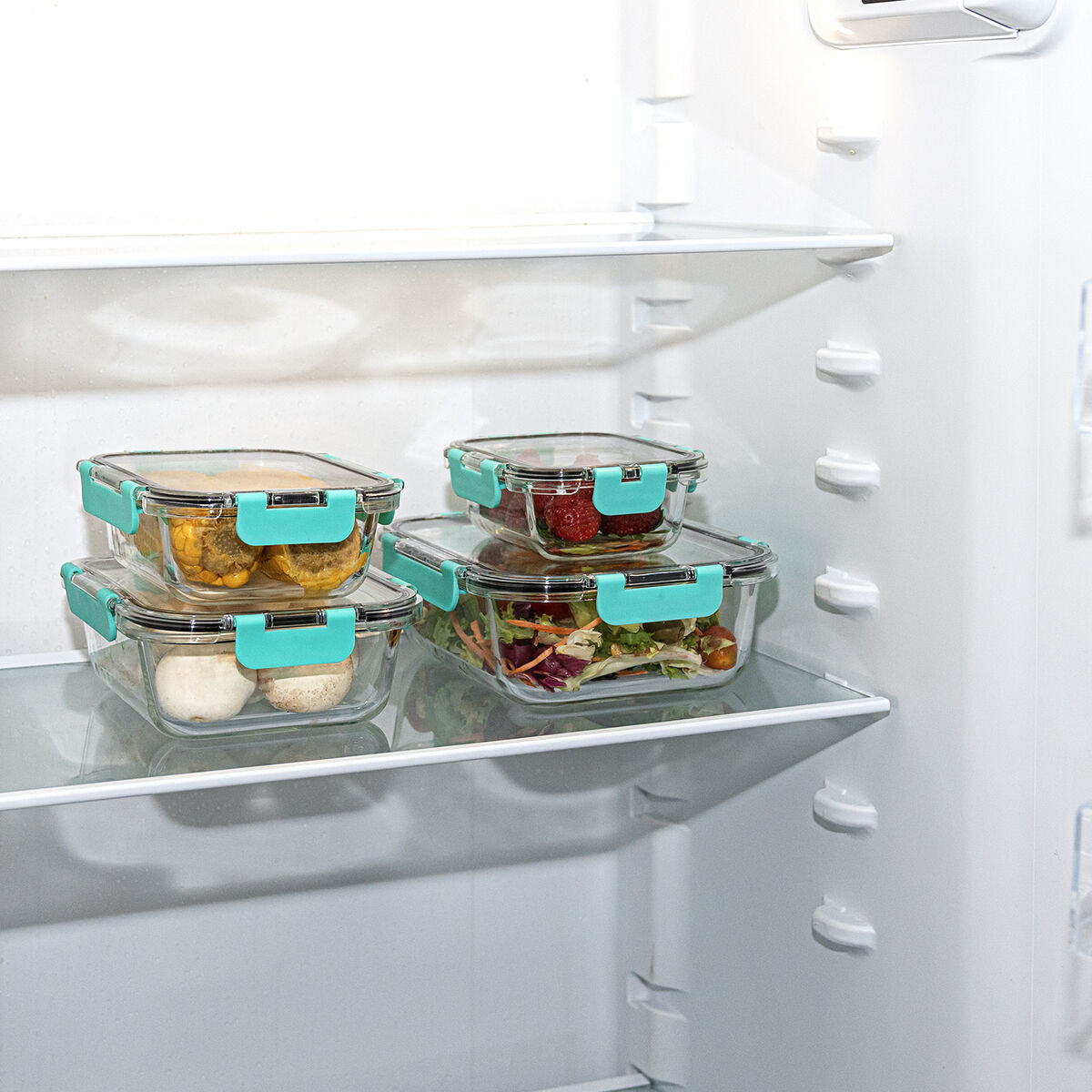 Fiambrera Hermética Quid Purity Rectangular 1,04 L Transparente Vidrio (6 Unidades)