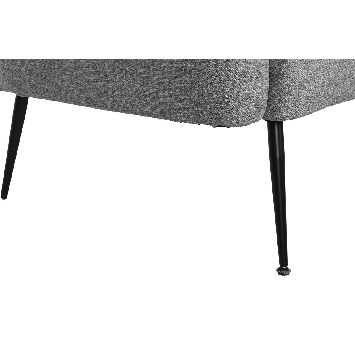 Sofá DKD Home Decor Negro Gris Espuma Madera Metal Terciopelo Scandi 129 x 75 x 73 cm