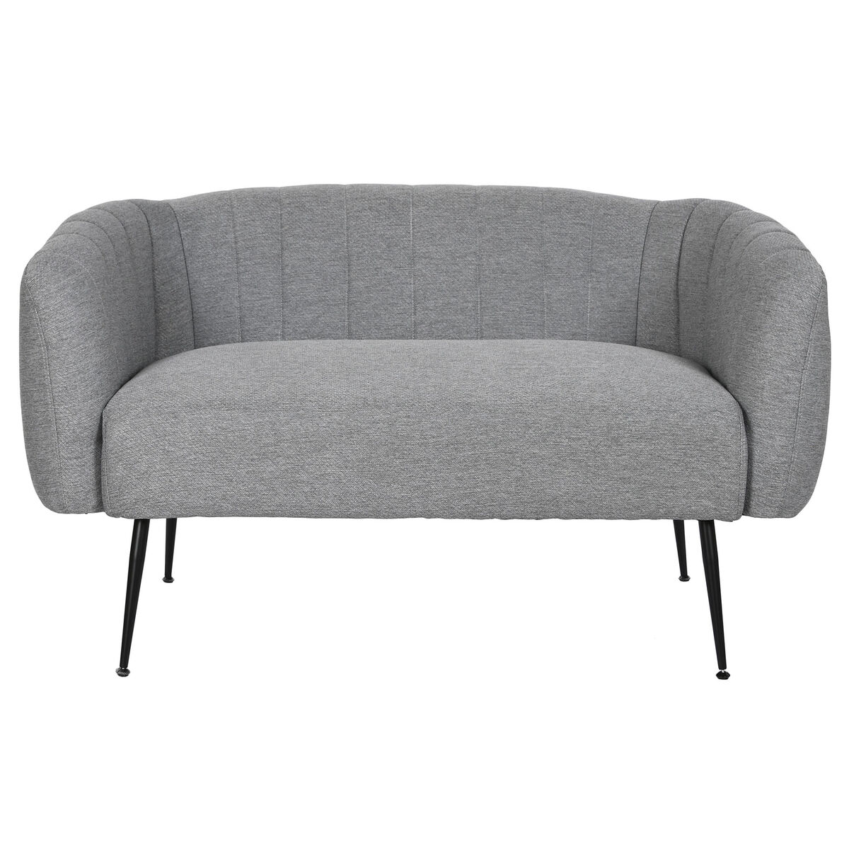 Sofá DKD Home Decor Negro Gris Espuma Madera Metal Terciopelo Scandi 129 x 75 x 73 cm