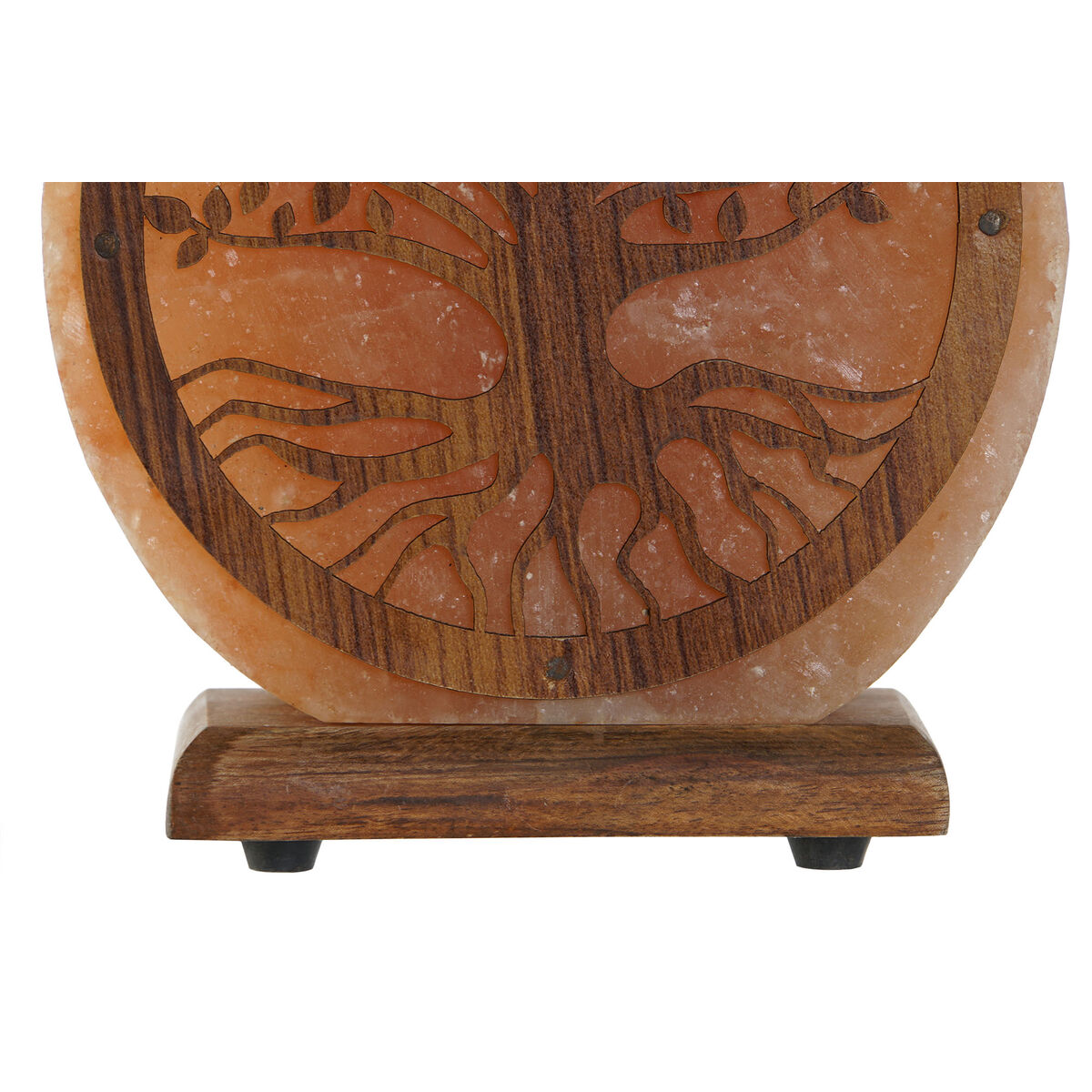 Lámpara de mesa Home ESPRIT Árbol Marrón Rosa Madera Sal 15 W 220 V 16 x 7 x 18 cm