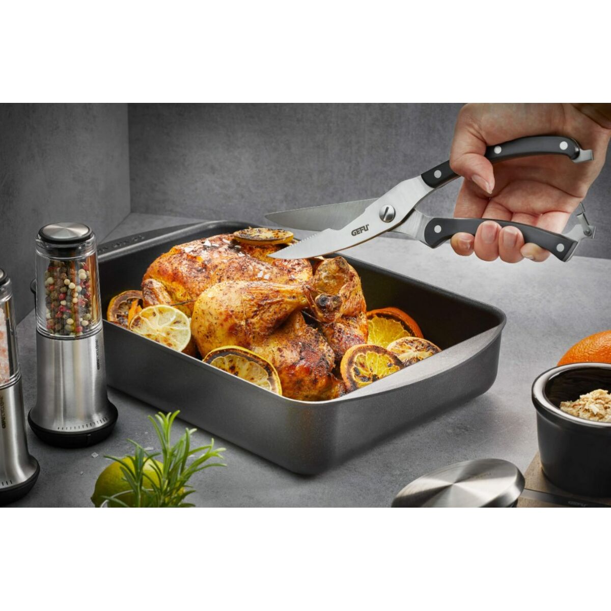 Tijeras de Cocina Gefu G-12620 Negro Plateado Acero Inoxidable Plástico 35,3 x 19,4 x 35,3 cm