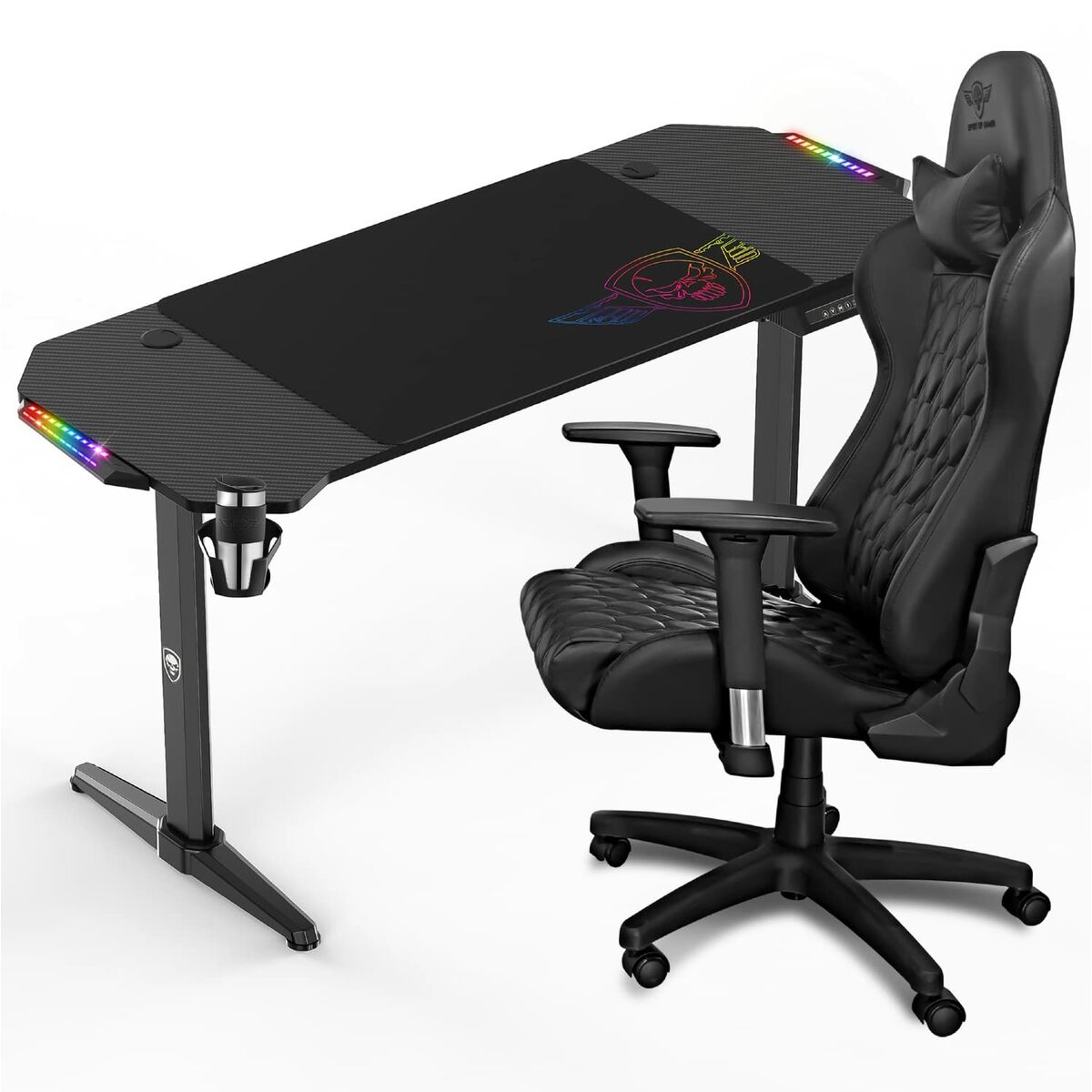 Mesa de Escritorio Spirit of Gamer Headquarter 800 Negro Madera MDF 140 x 60 cm