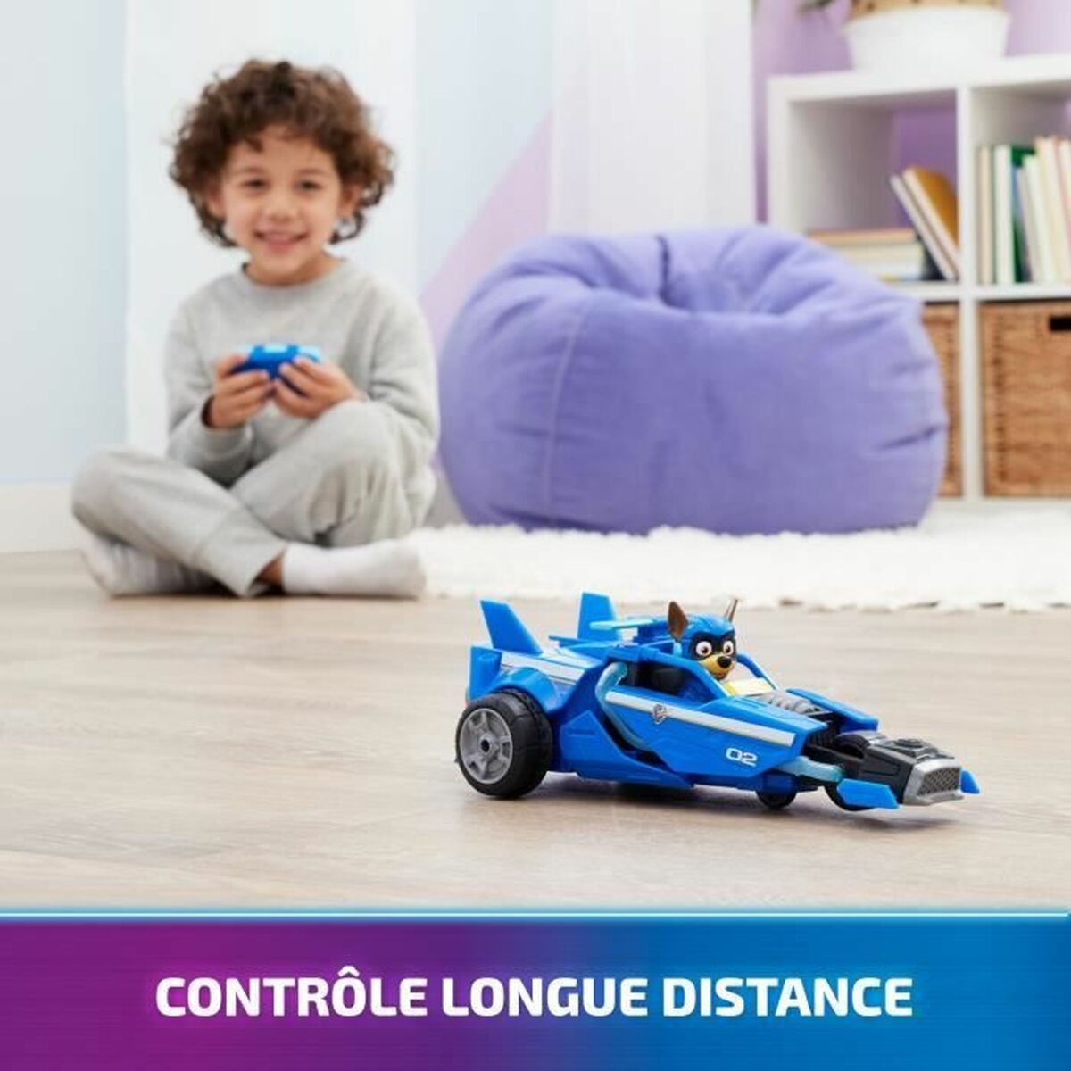 Coche Radio Control The Paw Patrol Dorado Negro/Azul