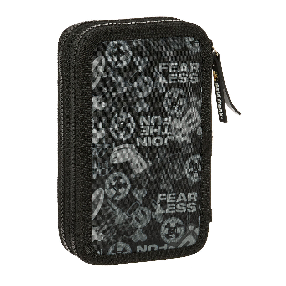 Plumier Doble Paul Frank Join the fun Negro 12.5 x 19.5 x 4 cm (28 piezas)