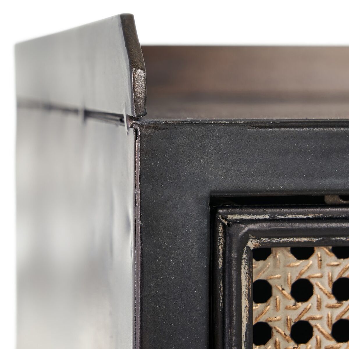 Recibidor con 2 Cajones BRICK Marrón Negro Hierro 75,5 x 38 x 85 cm