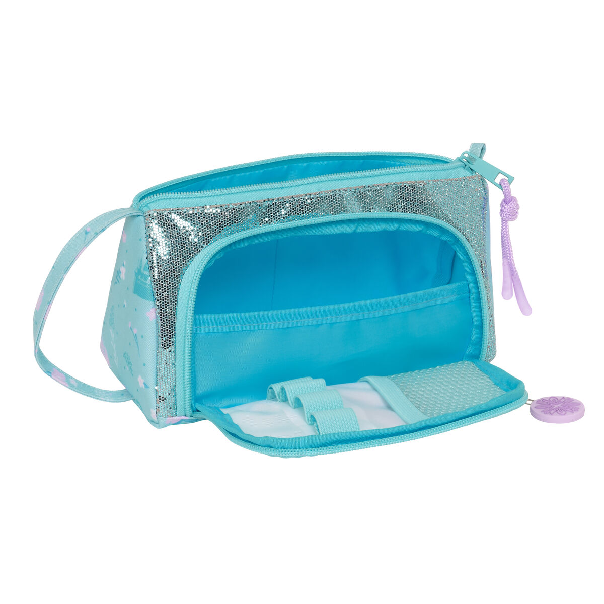 Estuche Escolar Frozen Hello spring Azul 20 x 11 x 8.5 cm