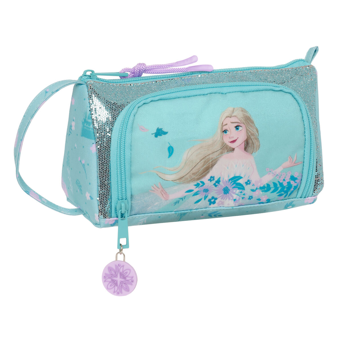 Estuche Escolar con Accesorios Frozen Hello spring Azul claro 20 x 11 x 8.5 cm (32 Piezas)