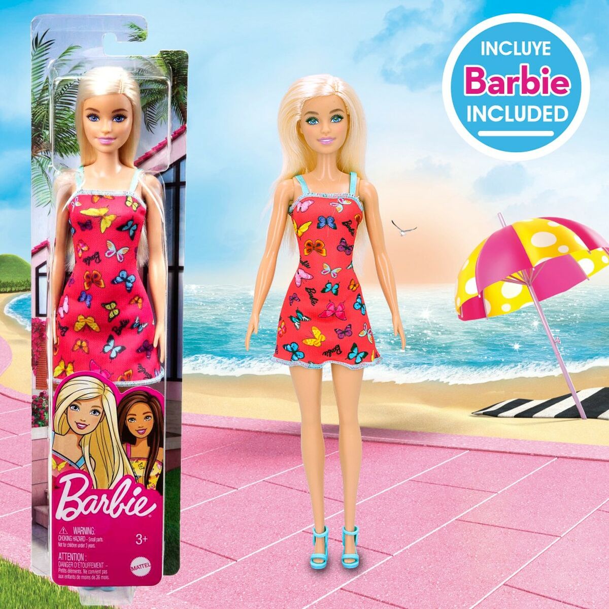 Set de Juguetes de Playa Barbie 8 Piezas Ø 18 cm