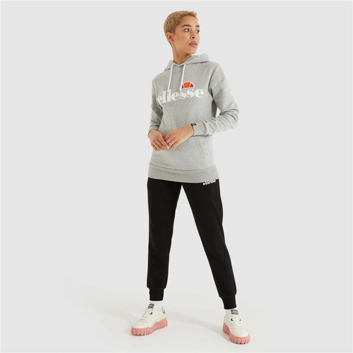 Sudadera con Capucha Mujer Ellesse Torices  Gris claro