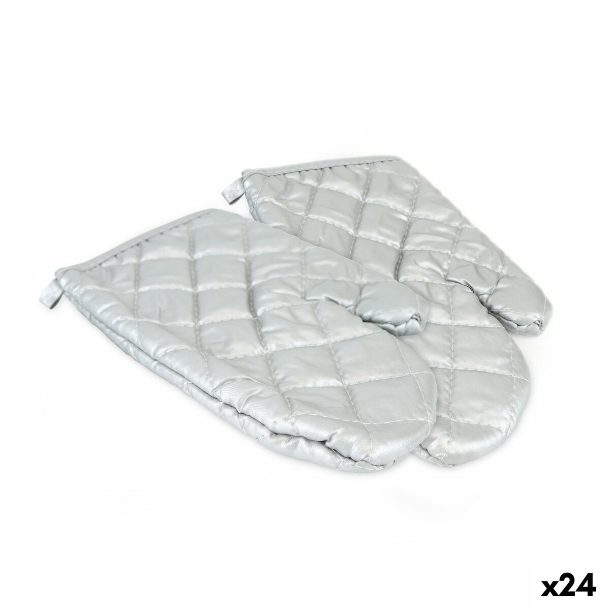 Manopla para Horno Quttin Plateado 25 x 16 x 24 cm Set 2 Piezas (24 Unidades)