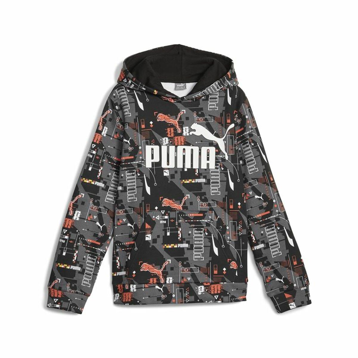 Sudadera con Capucha Niño Puma  Ess+ Futureverse Aop Negro