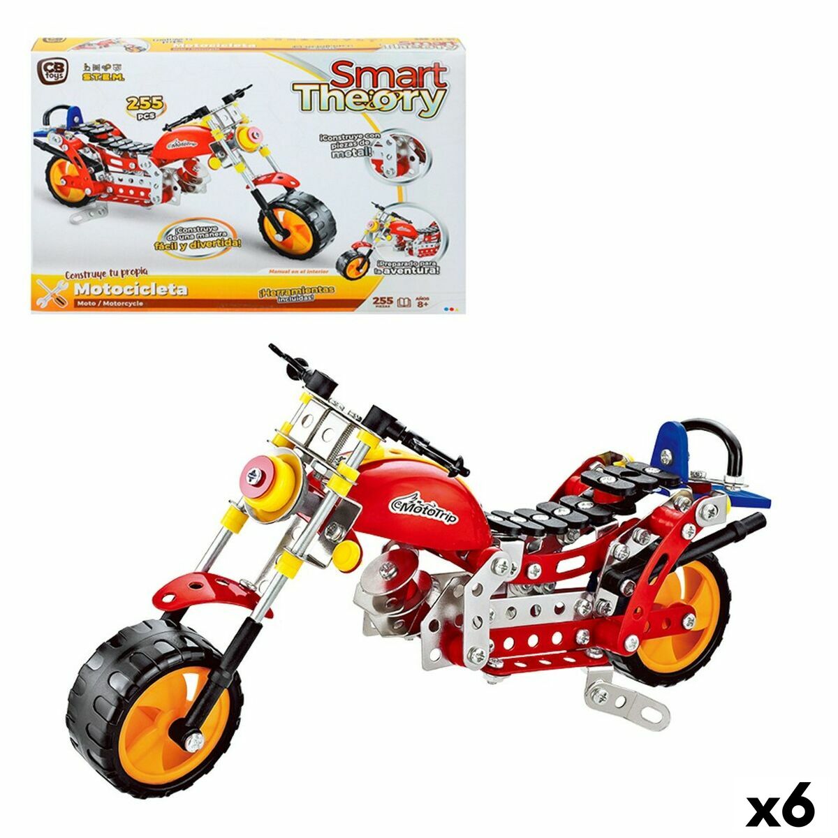 Juego de Construcción Colorbaby Smart Theory 255 Piezas Moto (6 Unidades)