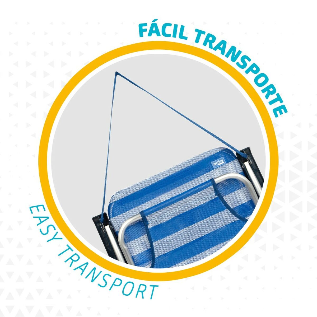 Silla de Playa Aktive Plegable Azul 44 x 72 x 35 cm (4 Unidades)