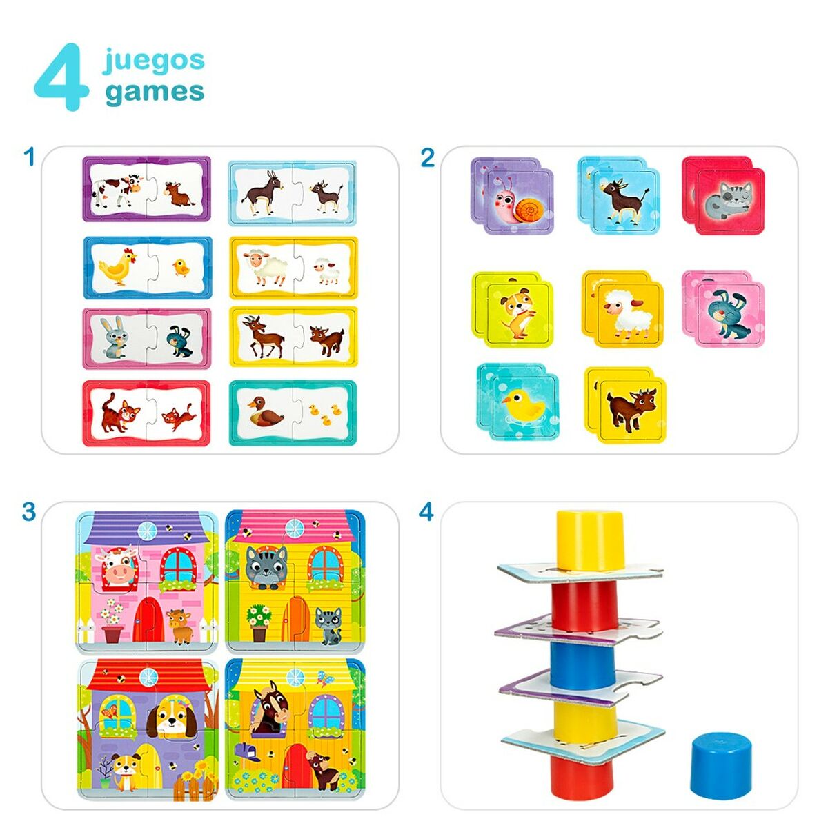 Puzzle Lisciani Giochi Carotina Baby 16 x 1 x 16,5 cm Granja 4 en 1 (12 Unidades)