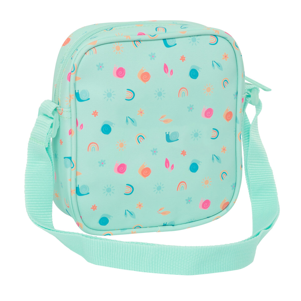 Bolso Bandolera Safta Caracol Turquesa 16 x 18 x 4 cm