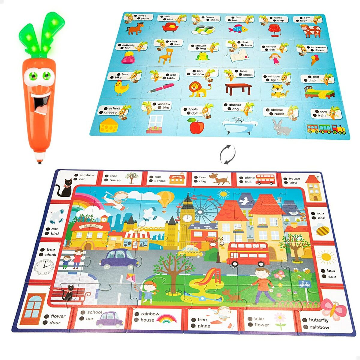Juego Educativo Lisciani Giochi Carotina Baby Happy English 4,5 x 14,5 x 3 cm Electrónico Puzzle (6 Unidades)