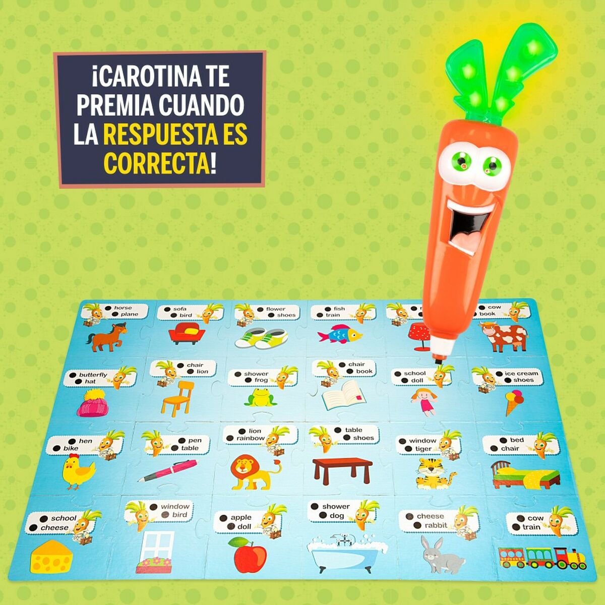 Juego Educativo Lisciani Giochi Carotina Baby Happy English 4,5 x 14,5 x 3 cm Electrónico Puzzle (6 Unidades)