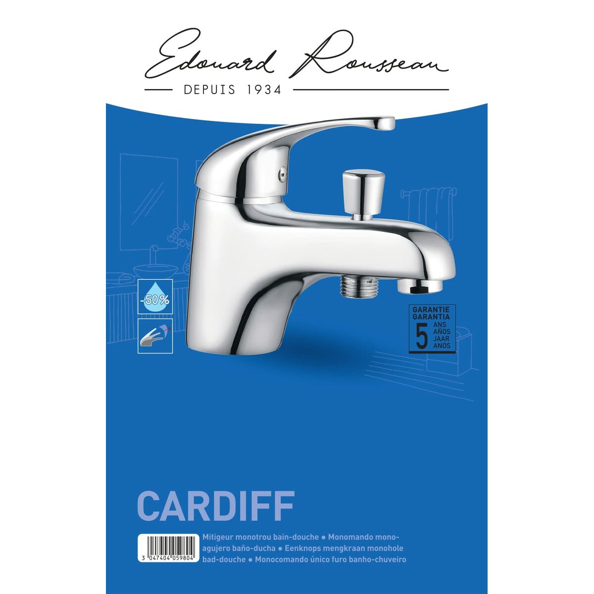 Grifo Monomando para ducha Rousseau Cardiff Chrome