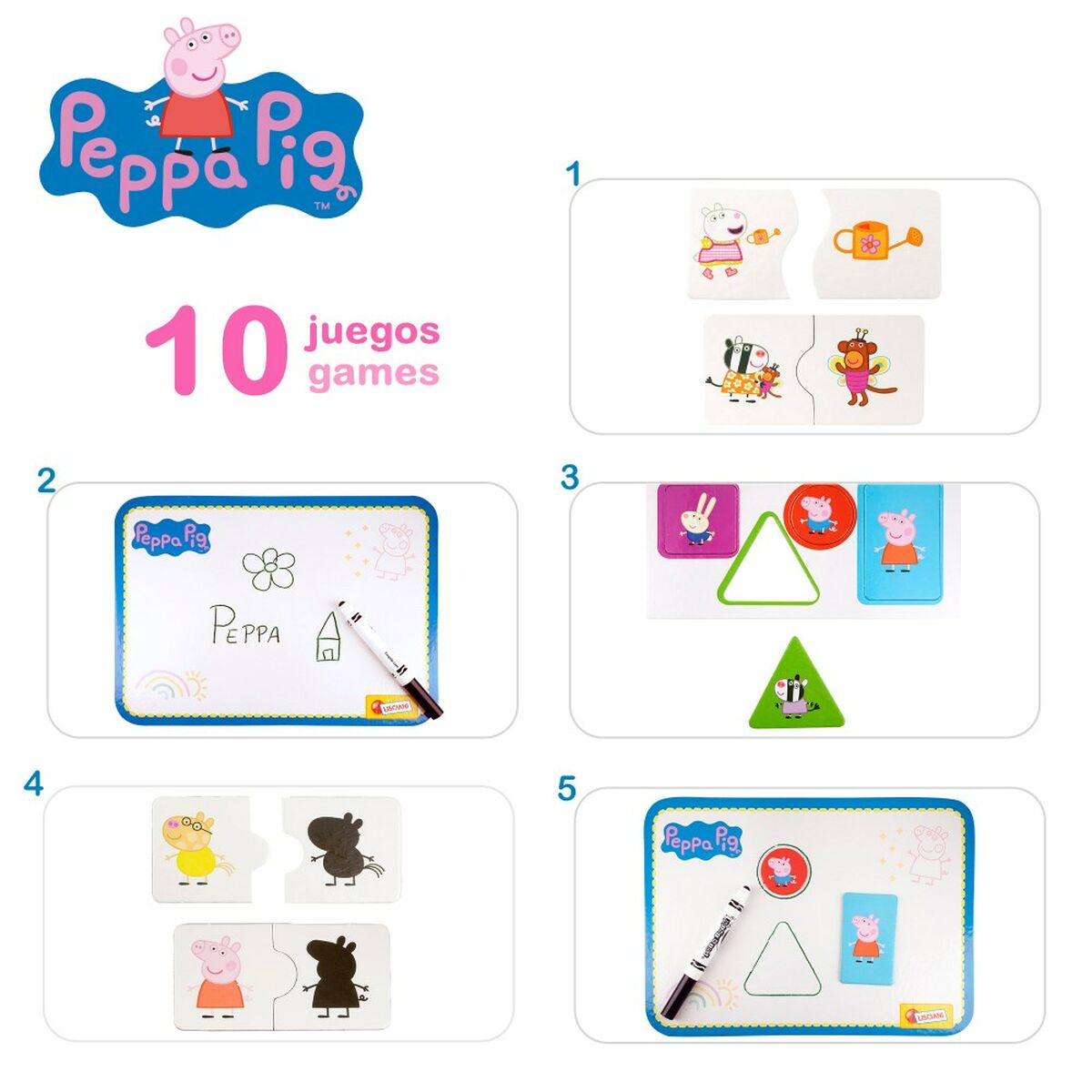Mesa Multijuegos Peppa Pig (6 Unidades)