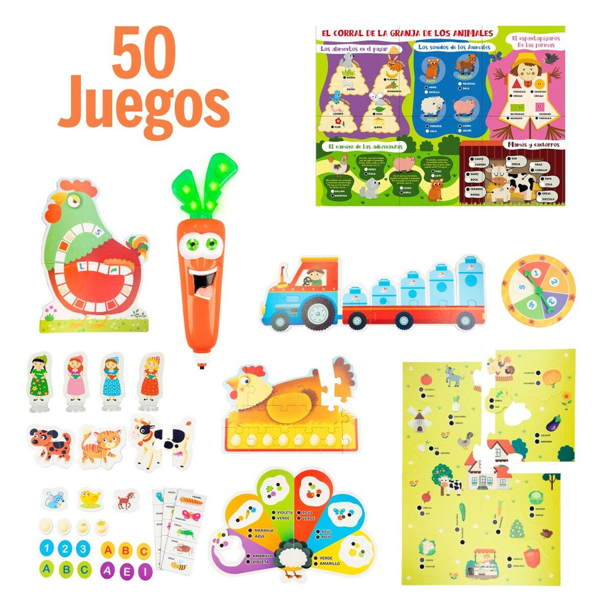 Juego Educativo Lisciani Giochi Carotina Baby 50 Juegos 4,5 x 14,5 x 3,5 cm Electrónico (6 Unidades)
