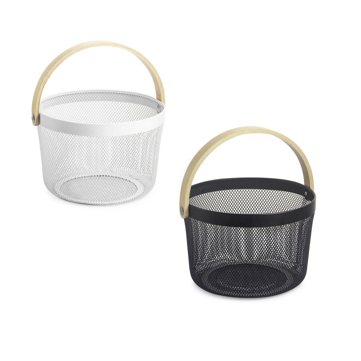 Cesta Multiusos Confortime Madera Metal 25,5 x 17,5 cm (6 Unidades)