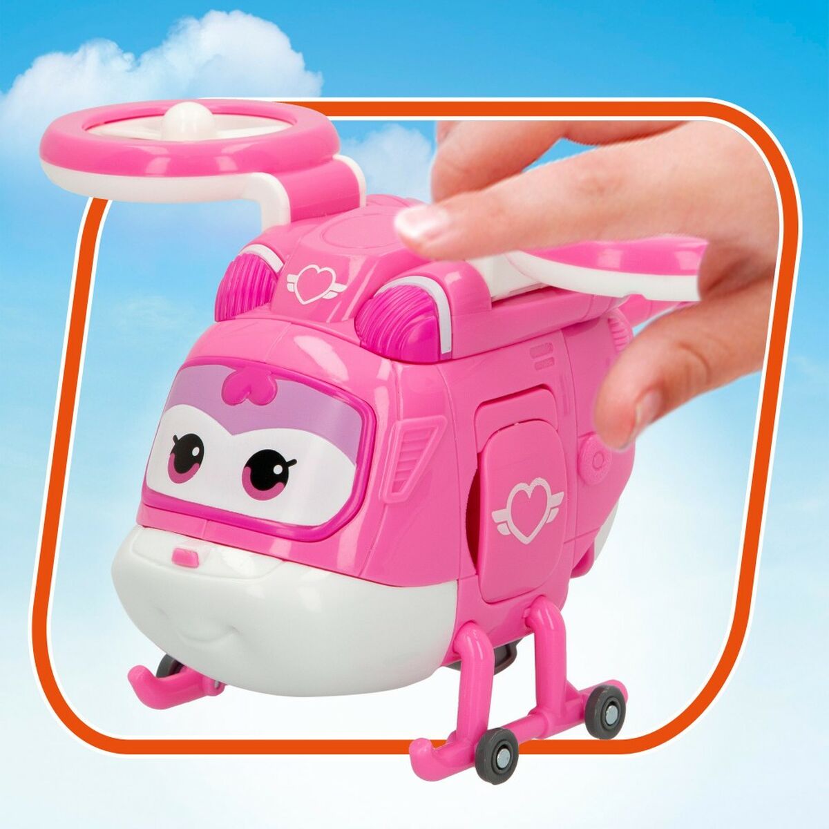 Super Robot Transformable Super Wings Dizzy Helicóptero 10,5 x 13,5 x 14,5 cm Rosa (6 Unidades)