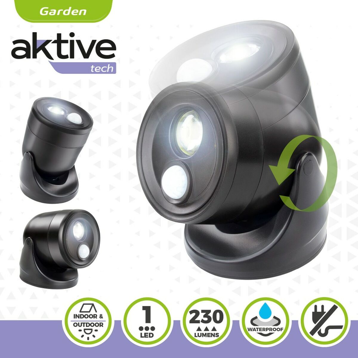 Luz LED con Sensor de Movimiento Aktive Plástico 10,5 x 12,5 x 13,5 cm (12 Unidades)