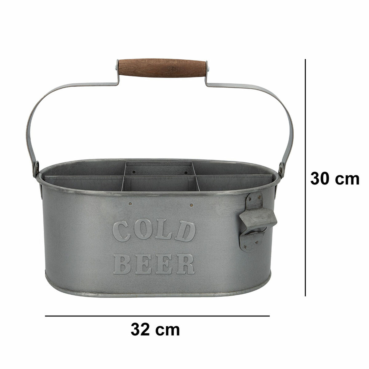 Cesta Decorativa Aktive 35,5 x 16 x 19,5 cm Botellero (6 Unidades)