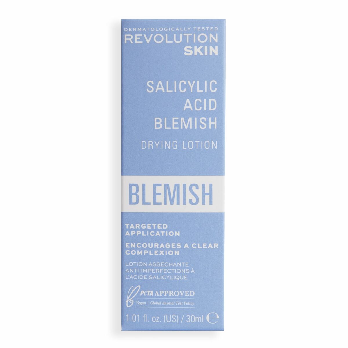 Loción Facial Revolution Skincare Overnight Targeted Blemish Calamine Ácido salicílico 30 ml